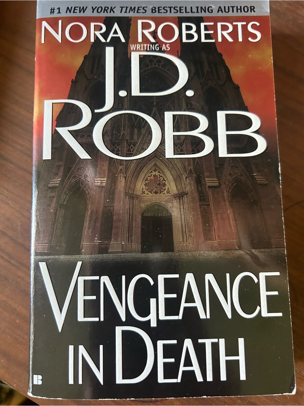 J.D. Robb "Vengeance in Death" Paperback - Red & Black Cover